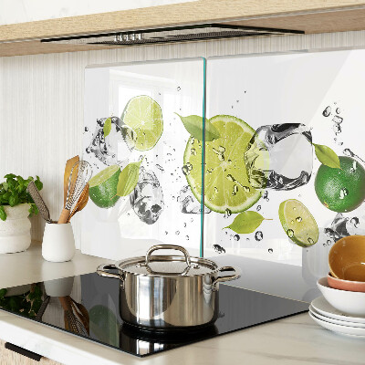 Planche à découper en verre Citrons et glace dans l'eau