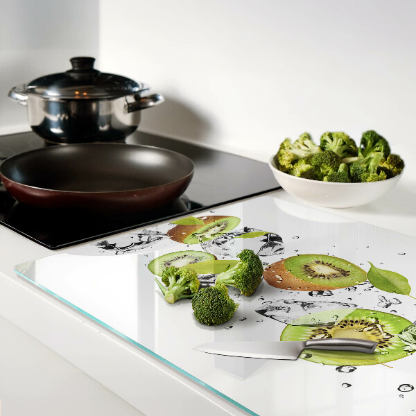 Planche à découper en verre Fruits dans la glace