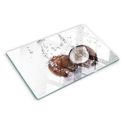 Planche à découper verre Noix de coco dans l'eau