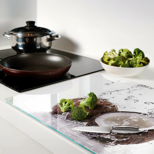 Planche à découper verre Noix de coco dans l'eau