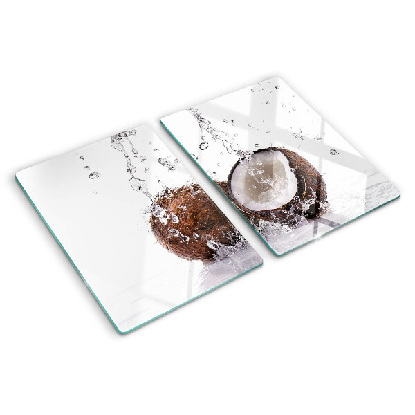 Planche à découper verre Noix de coco dans l'eau