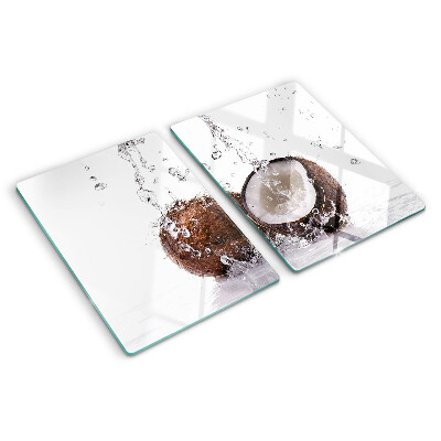 Planche à découper verre Noix de coco dans l'eau