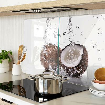 Planche à découper verre Noix de coco dans l'eau