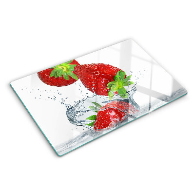 Planche à découper en verre Fraises à l'eau