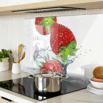 Planche à découper en verre Fraises à l'eau