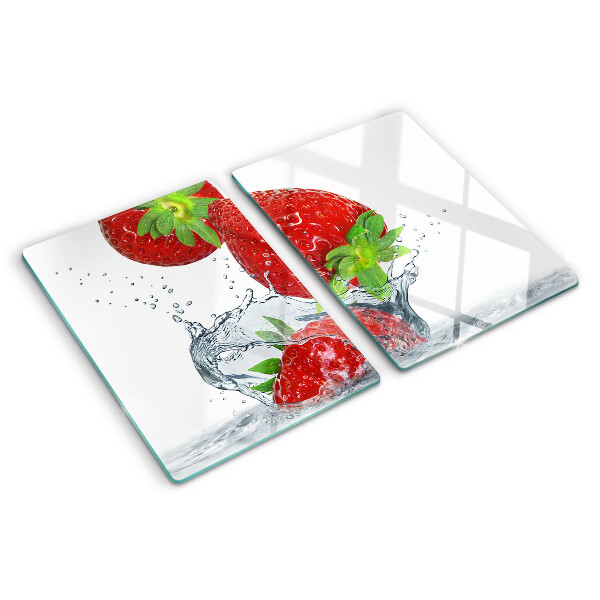 Planche à découper en verre Fraises à l'eau
