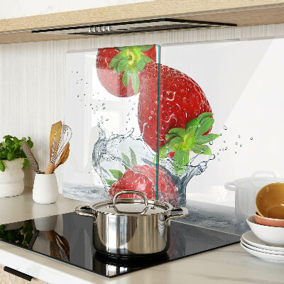 Planche à découper en verre Fraises à l'eau