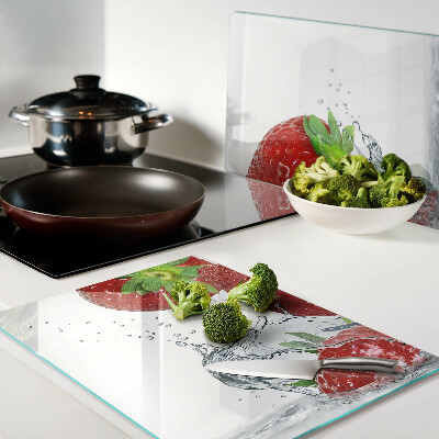 Planche à découper en verre Fraises à l'eau