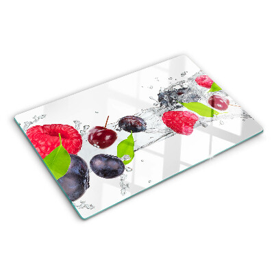 Planche à découper en verre Fruits dans l'eau
