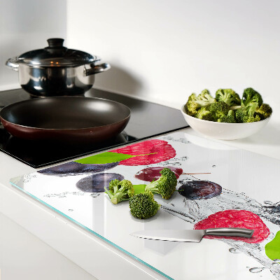 Planche à découper en verre Fruits dans l'eau