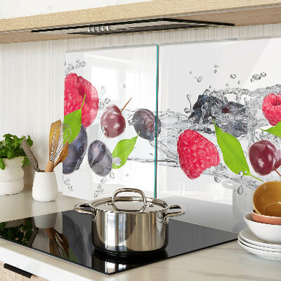 Planche à découper en verre Fruits dans l'eau