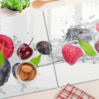 Planche à découper en verre Fruits dans l'eau