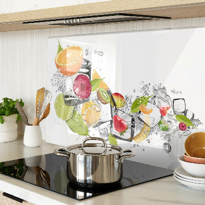 Planche à découper verre Fruits dans l'eau