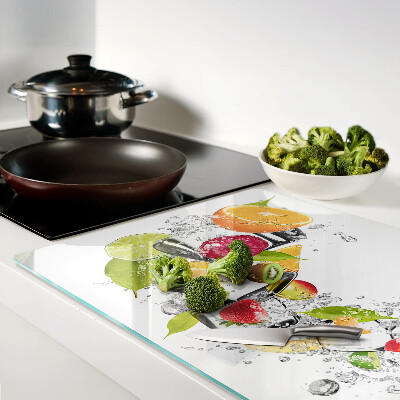 Planche à découper verre Fruits dans l'eau