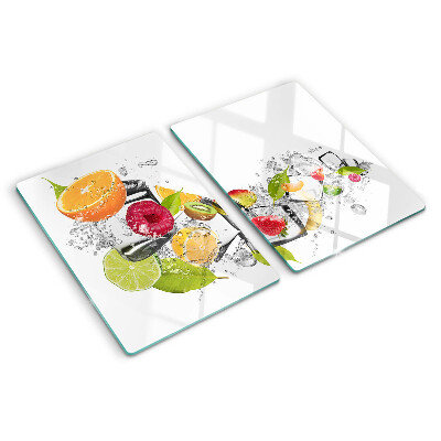 Planche à découper verre Fruits dans l'eau
