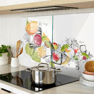 Planche à découper verre Fruits dans l'eau