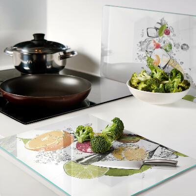 Planche à découper verre Fruits dans l'eau
