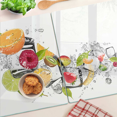 Planche à découper verre Fruits dans l'eau