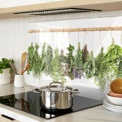 Planche à découper verre Herbes séchées sur une ficelle