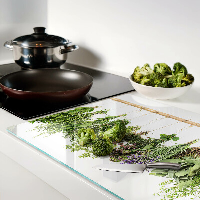 Planche à découper verre Herbes séchées sur une ficelle