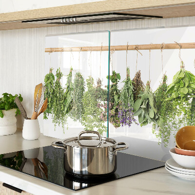 Planche à découper verre Herbes séchées sur une ficelle