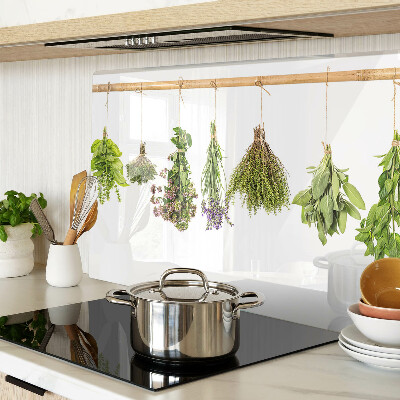 Planche à découper verre Herbes séchées sur une ficelle