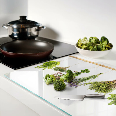 Planche à découper verre Herbes séchées sur une ficelle