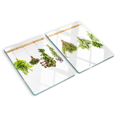 Planche à découper verre Herbes séchées sur une ficelle