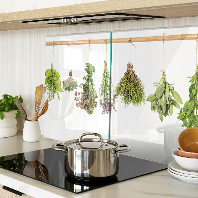 Planche à découper verre Herbes séchées sur une ficelle