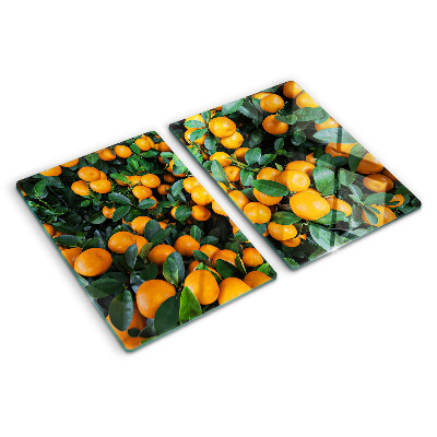 Planche à découper verre Mandarines sur les branches
