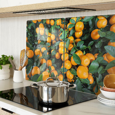 Planche à découper verre Mandarines sur les branches