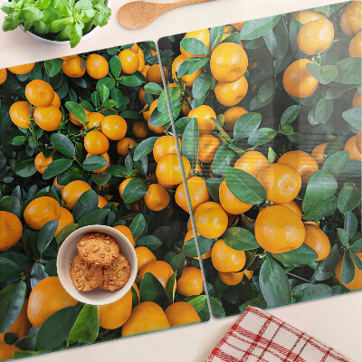 Planche à découper verre Mandarines sur les branches