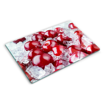 Planche à découper en verre Raisins rouges sur glace