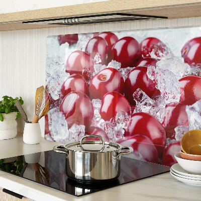 Planche à découper en verre Raisins rouges sur glace