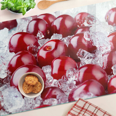 Planche à découper en verre Raisins rouges sur glace
