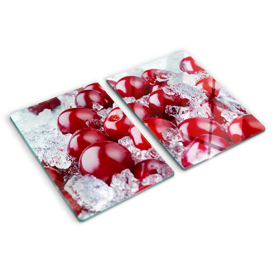 Planche à découper en verre Raisins rouges sur glace