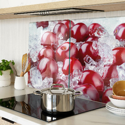 Planche à découper en verre Raisins rouges sur glace