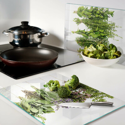 Planche à découper verre Herbes suspendues à une ficelle