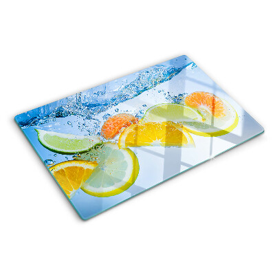 Planche à découper en verre Agrumes dans l'eau