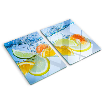 Planche à découper en verre Agrumes dans l'eau