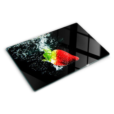 Planche à découper verre Fraise dans l'eau