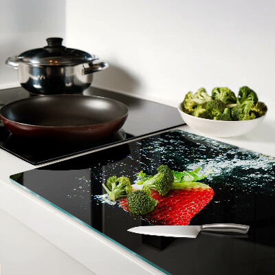 Planche à découper verre Fraise dans l'eau