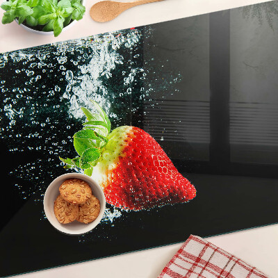 Planche à découper verre Fraise dans l'eau