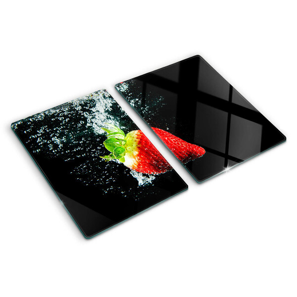 Planche à découper verre Fraise dans l'eau