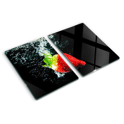 Planche à découper verre Fraise dans l'eau