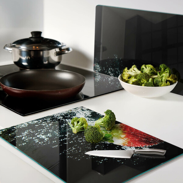 Planche à découper verre Fraise dans l'eau