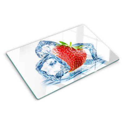 Planche à découper en verre Fraise dans la glace