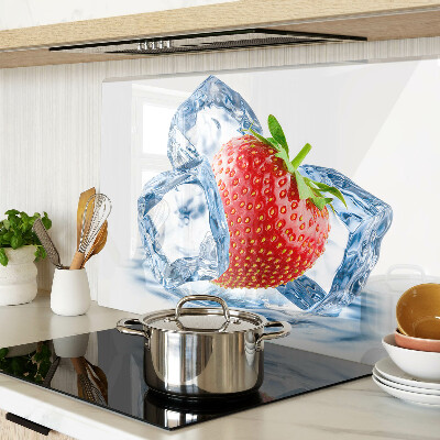 Planche à découper en verre Fraise dans la glace