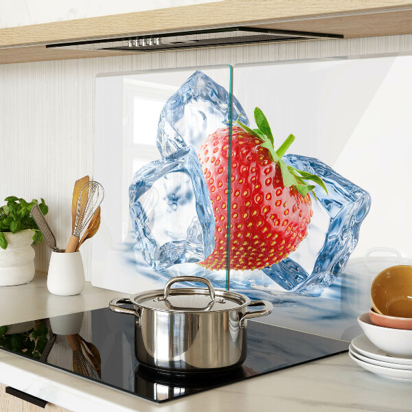 Planche à découper en verre Fraise dans la glace