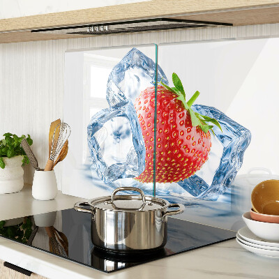 Planche à découper en verre Fraise dans la glace